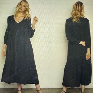 Rachel Pally Black Cotton Gauze Cecelia Midi Dress - S/M